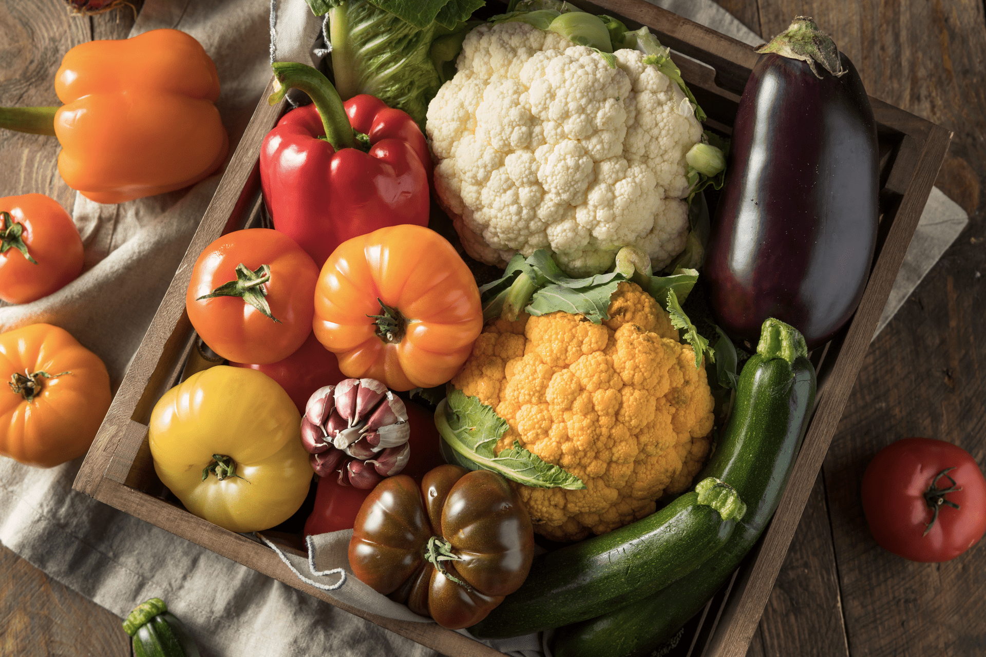 Panier de légumes frais représentant la diétothérapie